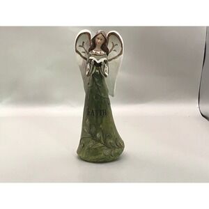 Resin Angel With Faith Printed On The Front 7"